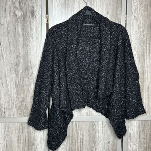 Matthildur Cardigan Size S Handmade Alpaca Wool Gray Black Heather